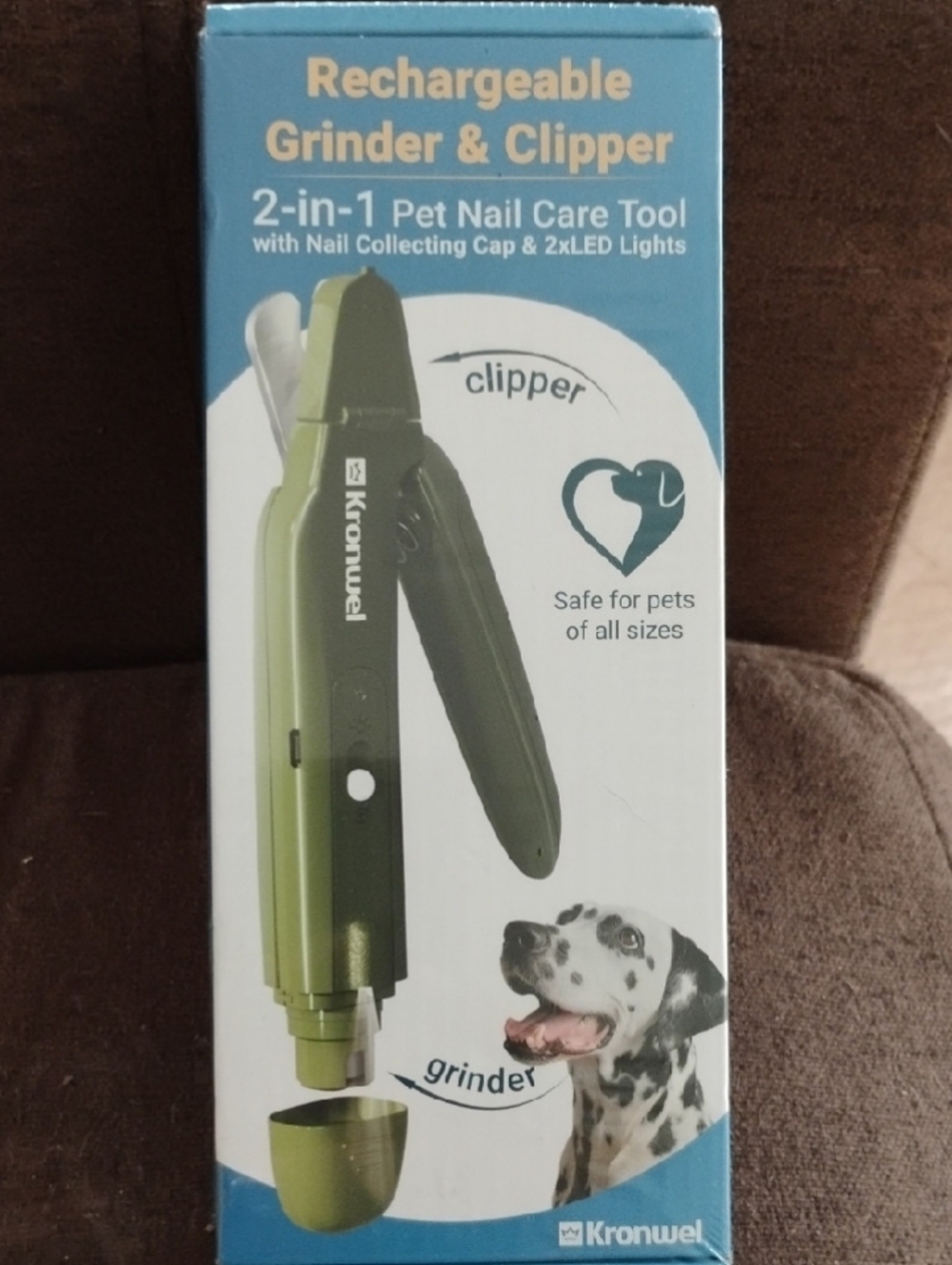 Rechargeable 2-in-1 Pet Nail Grinder & Clipper - Green